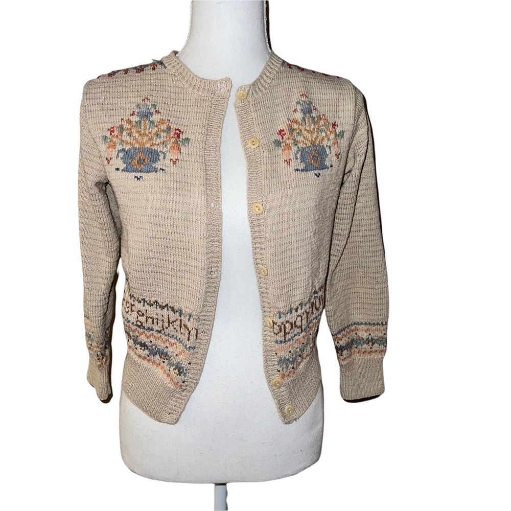 Lauren Ralph Lauren Hand Knit button up long sleeve cardigan sweater
